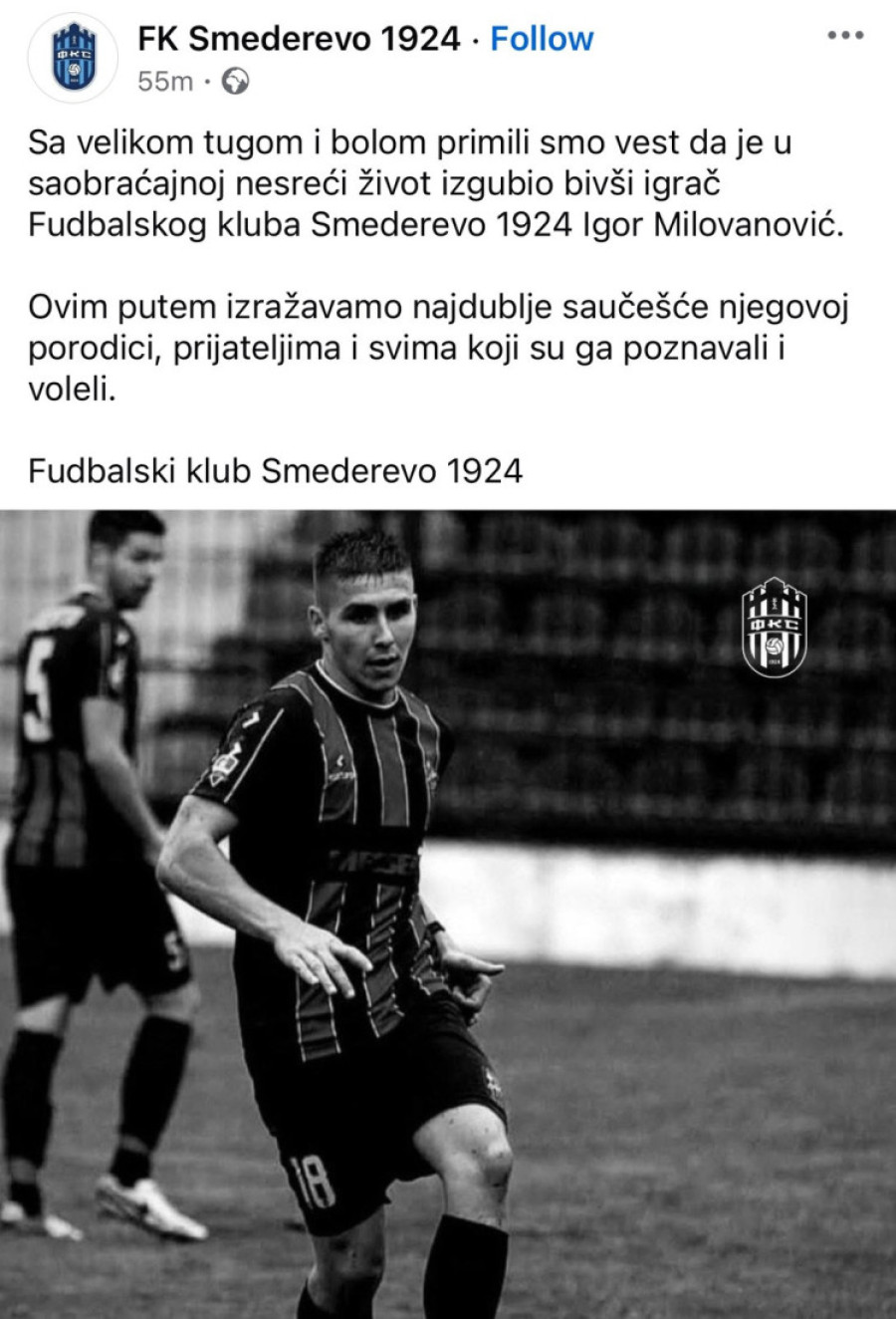Tugujemo za Igorom: Oglasio se fudbalski klub nakon stravične pogibije mladog fudbalera