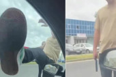 Brutalan snimak sa granice: Siledžija iz BMW-a palicom napao vozača, a onda je usledio haos (VIDEO)