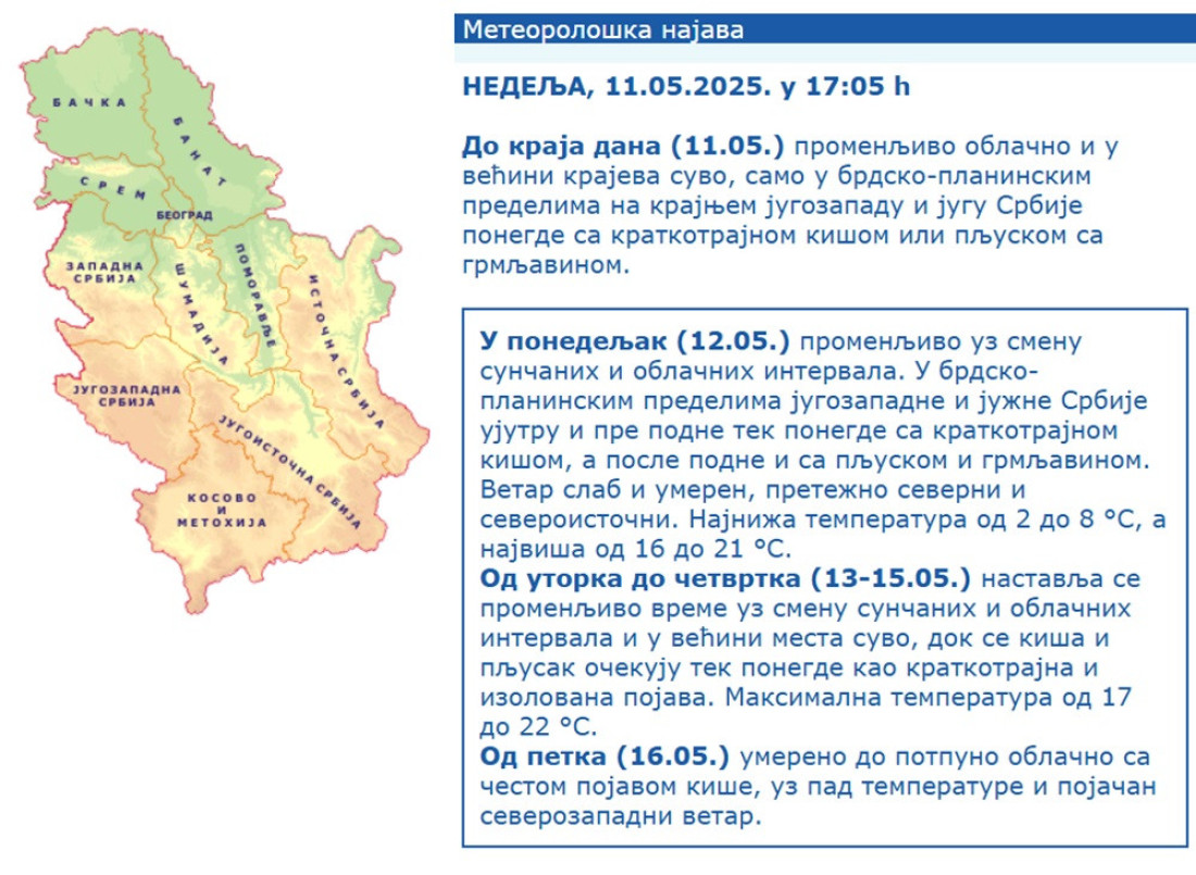 Proleće na klackalici: Mirni dani do četvrtka, a onda kreće prodor ledenog fronta