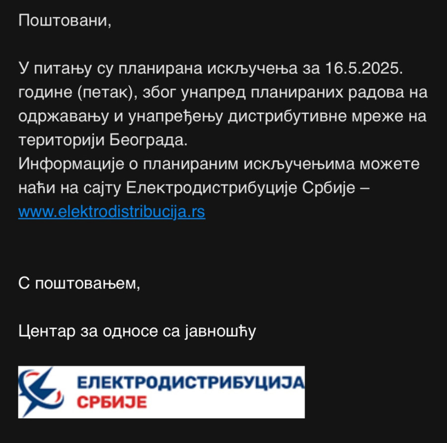 Skoro ceo Beograd u mraku danas: Hitno se oglasila Elektrodistribucija Srbije za 24sedam, evo šta kažu