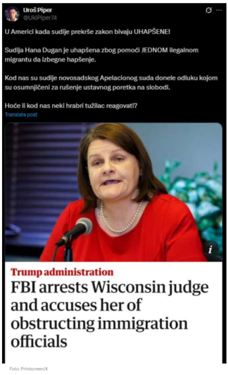 Piper o odluci suda da pusti aktiviste koji su planirali državni udar: Sudije u Americi hapse kada prekrše zakon!