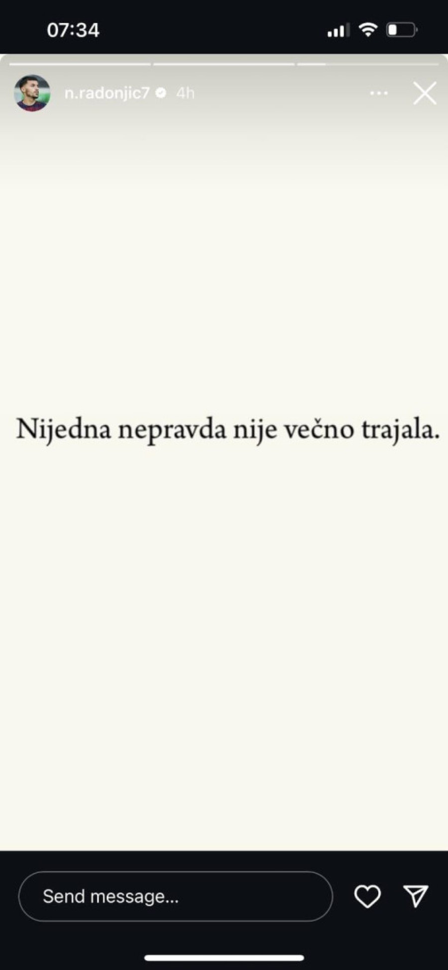 Zagonetna poruka: Oglasio se Radonjić posle ponoći - kome je ovo namenjeno?