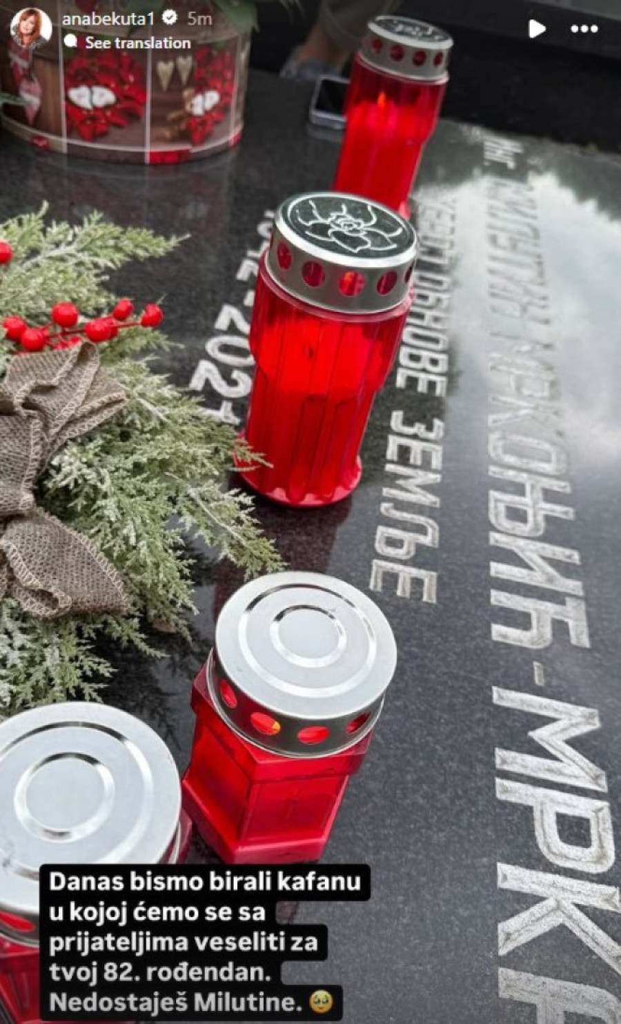 Bekuta je danas s posebnim razlogom obišla Mrkin grob: Nedostaješ, Milutine (FOTO)