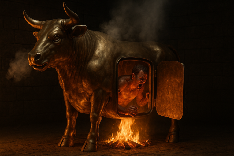 Simulacija prikazuje jeziv kraj tvorca najokrutnije sprave za mučenje: Perilej je skončao reš pečen (VIDEO)