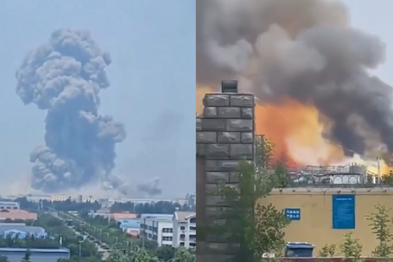 Jaka eksplozija u Kini! Popucali prozori na okolnim zgradama, dim se širi gradom (VIDEO)