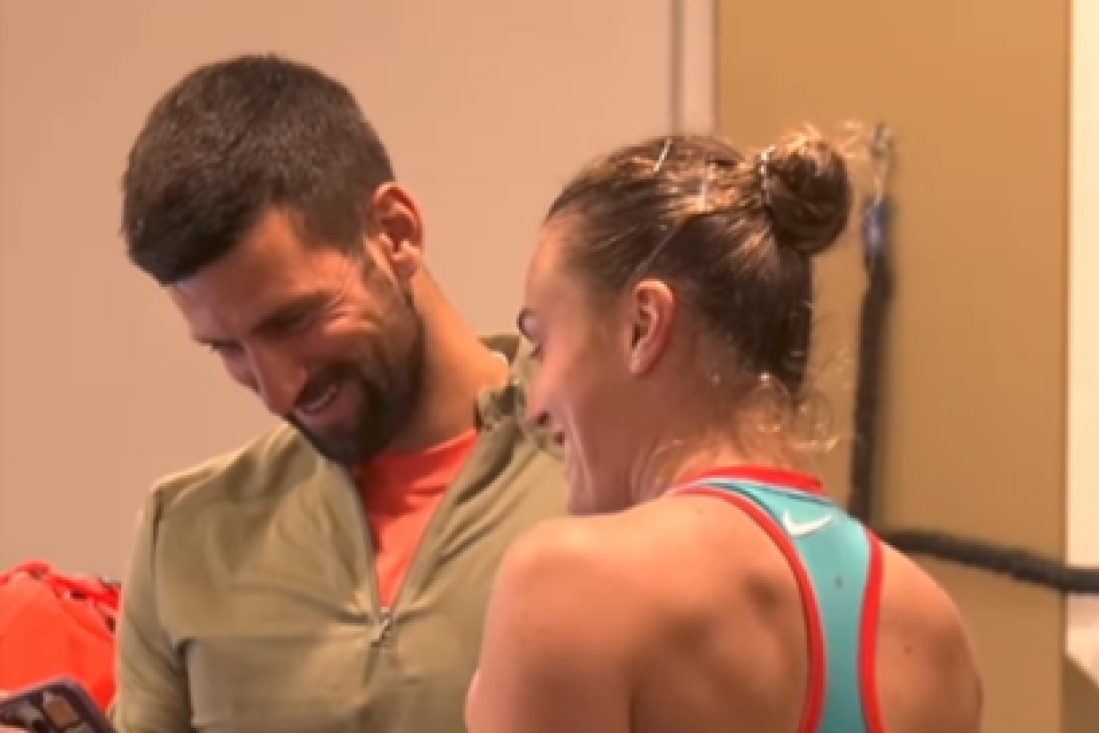 Šta je to Sabalenka pokazala Novaku? Zanimljiva scena zagolicala maštu navijača (VIDEO)