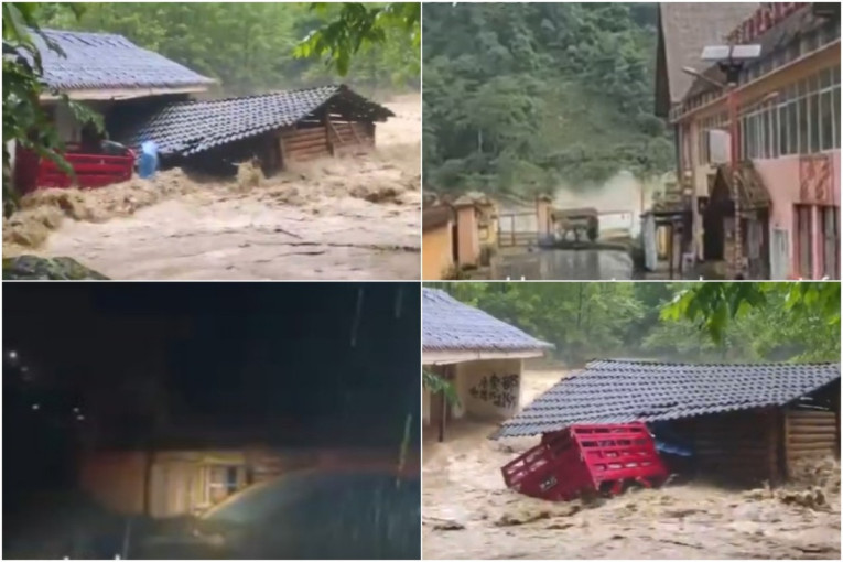 Potop u Kini: Poplave nose kuće i mostove, na hiljade ljudi evakuisano (FOTO/VIDEO)