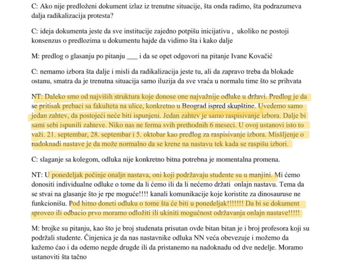 Blokaderi sa FTN planiraju izbore i sabotažu onlajn nastave!