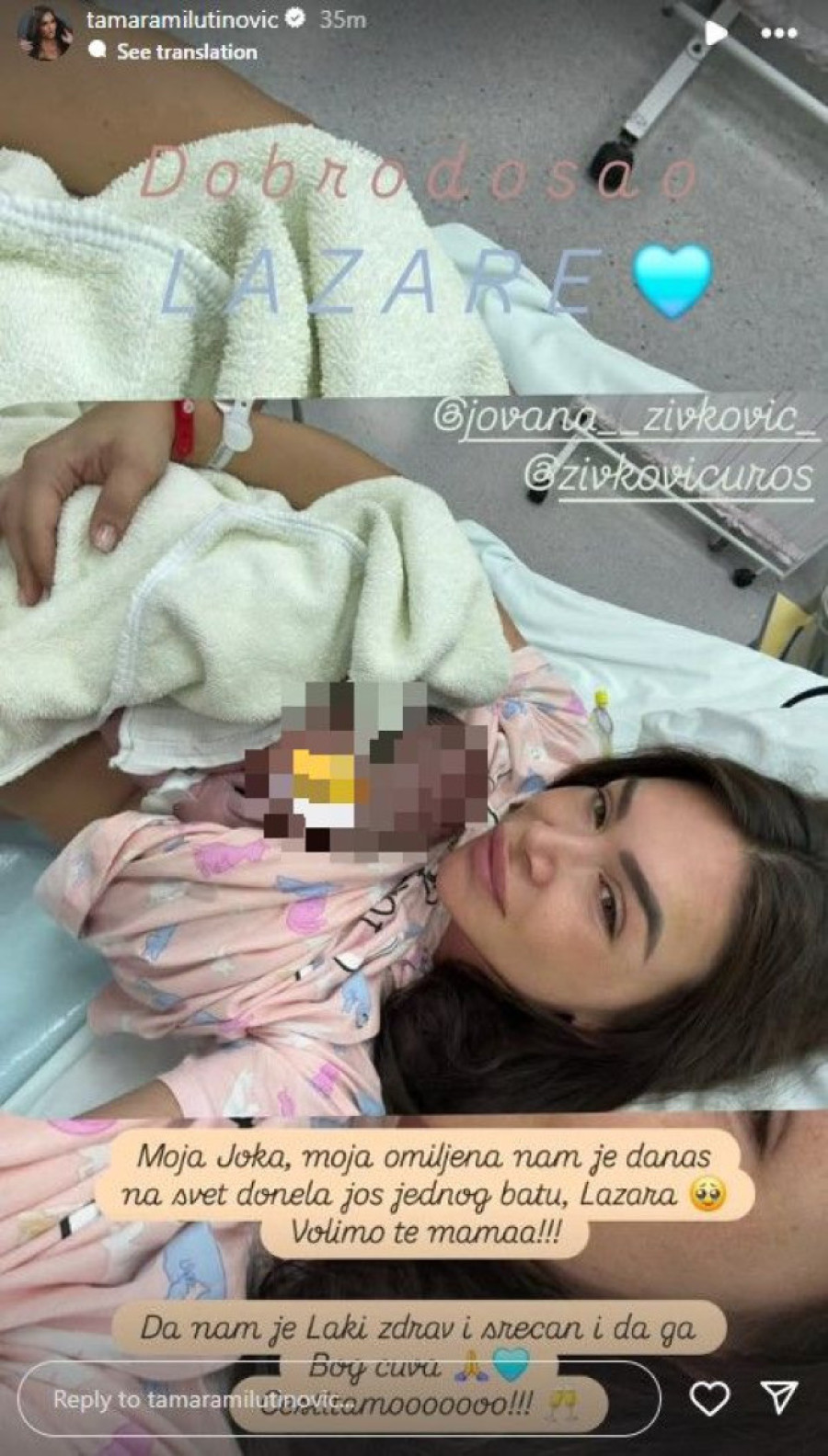 Prva fotografija žene Uroša Živkovića iz porodilišta! Od sina se ne odvaja (FOTO)