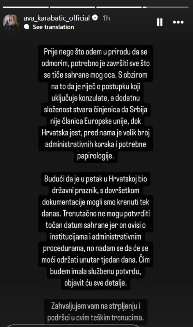 Ava Karabatić se seli u nepoznatu porodicu: Nakon očeve smrti napušta državu (FOTO)