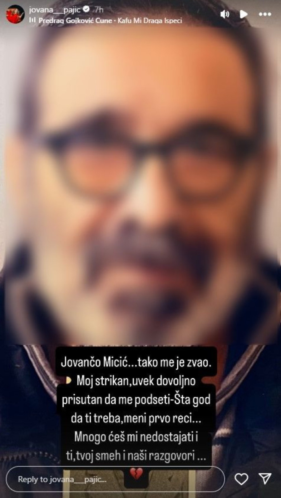 Velika tuga u domu Jovane Pajić: Nedostajaće mi tvoj smeh i naši razgovori (FOTO)