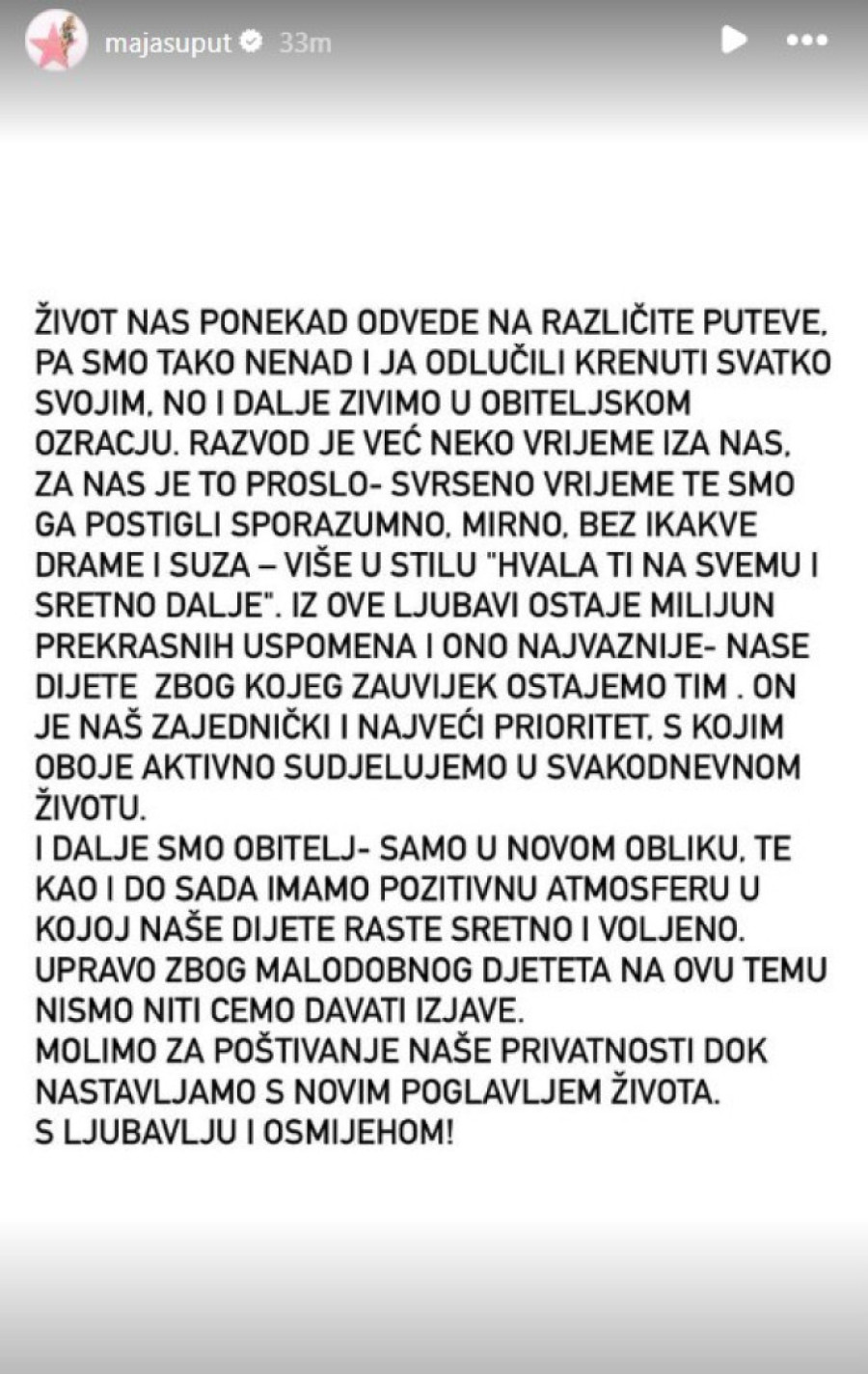 Razvela se Maja Šuput! Obelodanila u kakvim je odnosima ostala sa bivšim