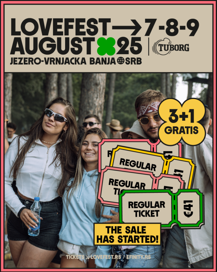 Počela omiljena akcija ljubitelja festivala! Uz tri kupljene ulaznice za Tuborg Lovefest - četvrta stiže gratis