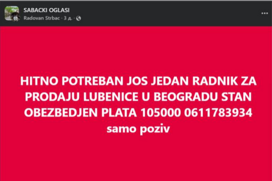 Oglas koji je zapalio mreže: Prodaja lubenica za 105.000 i stan u Beogradu!