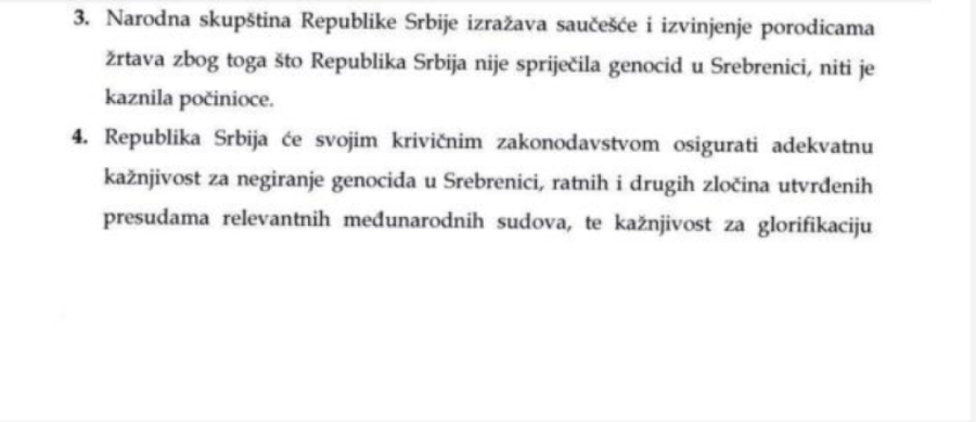 Sramno! Blokaderska opozicija podnela predlog rezolucije o Srebrenici
