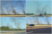 Požar kod naplatne rampe Šimanovci! Dim se nadvija nad auto-putem, vatra bukti na žitnim poljima (FOTO/VIDEO)