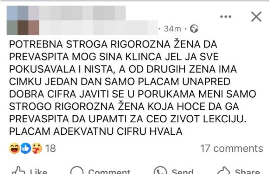 Vodite ga da mu sliva stravu i da mu gasi ugljevlje! Bizarna objava majke digla Srbiju na noge! (FOTO)