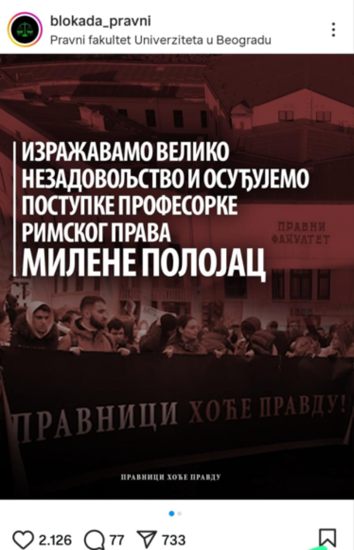 Blokaderi s Pravnog crtaju mete na čelu profesorima: Skandal, objavljuju njihova imena i prezimena i traže kazne