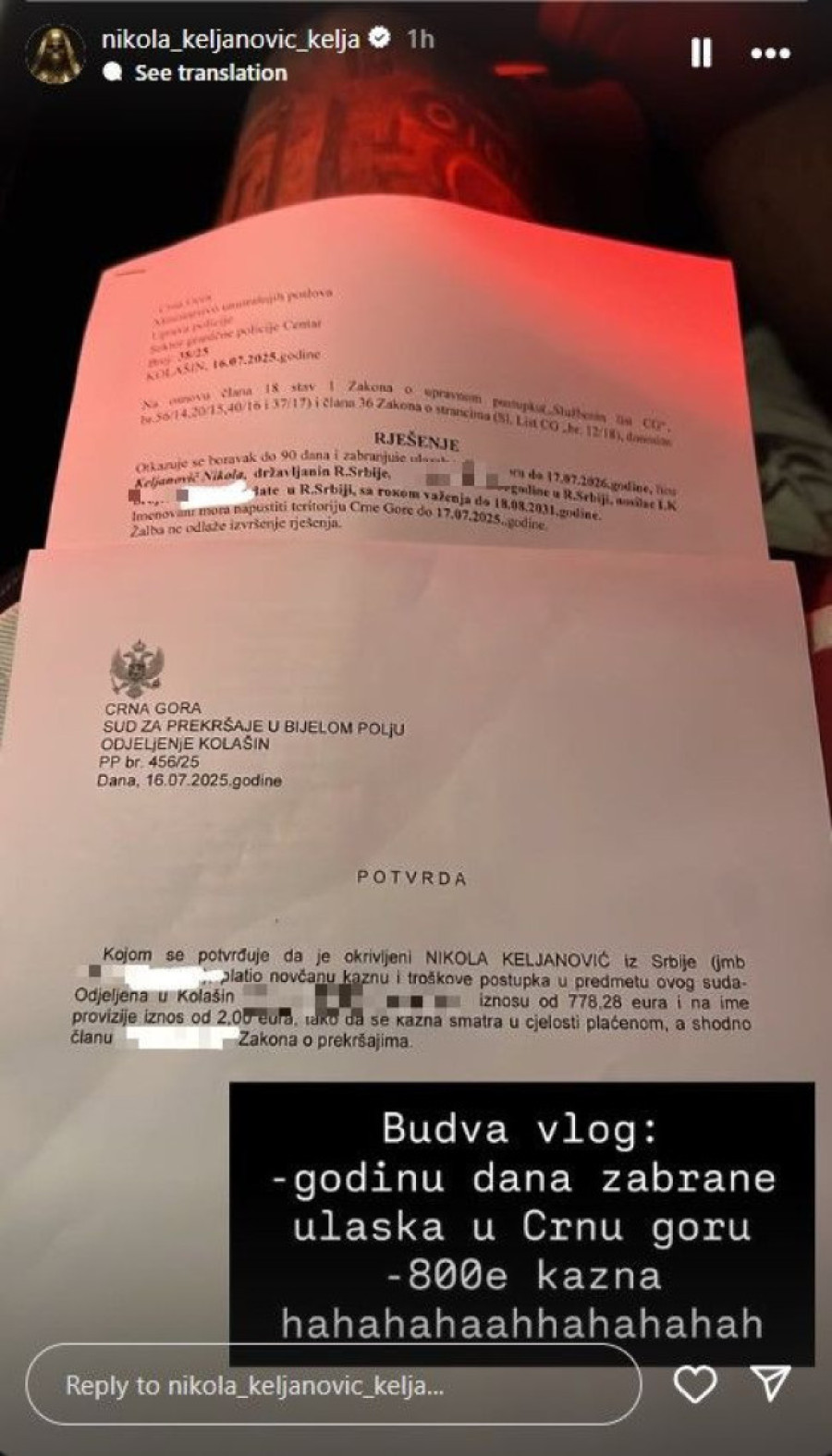 "Ćaletov sin" dobio zabranu i kaznu, više ne može u Crnu Goru: Njemu je sve smešno