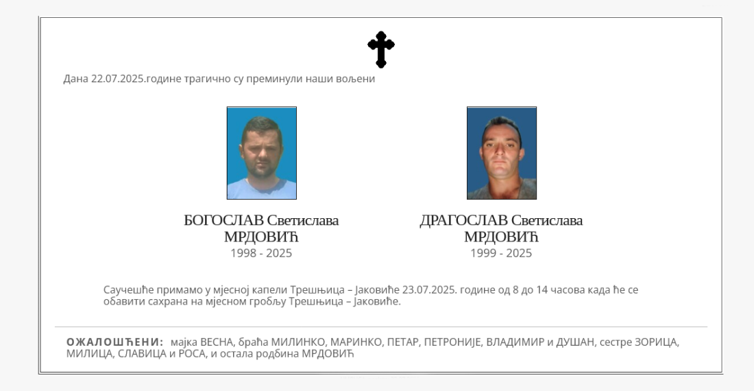 Braćo, zbogom: Region zavijen u crno (FOTO)