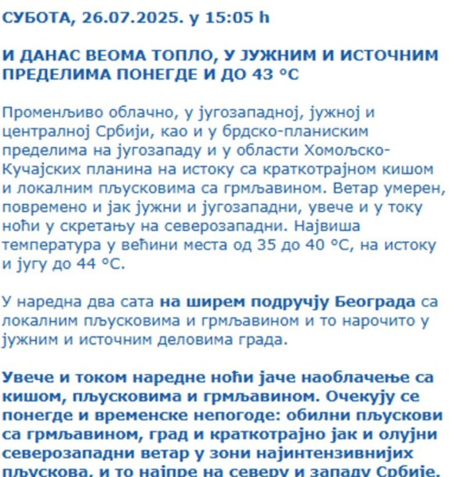 Beograd pred potopom! Nevreme stiže u naredna dva sata - pljuštaće bez milosti! (FOTO)