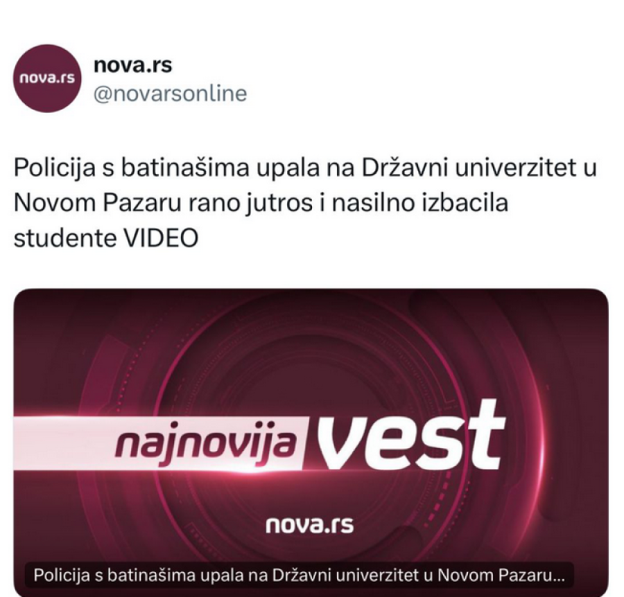 Skandalozno: Nova S lažima pali Pazar i Rašku oblast!
