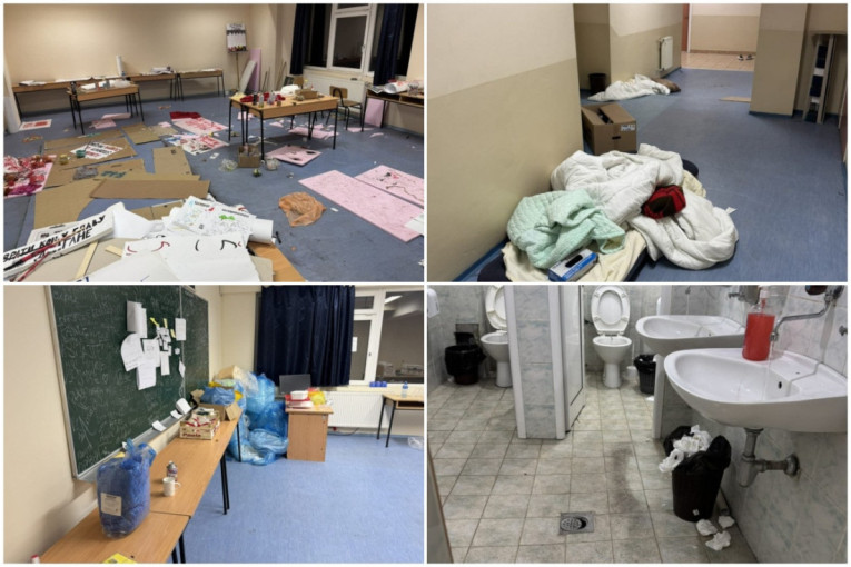 Novi Pazar: Užas u zgradi DUNP-a posle blokade: Prljavština, đubre i haos dočekali profesore i studente! (FOTO)