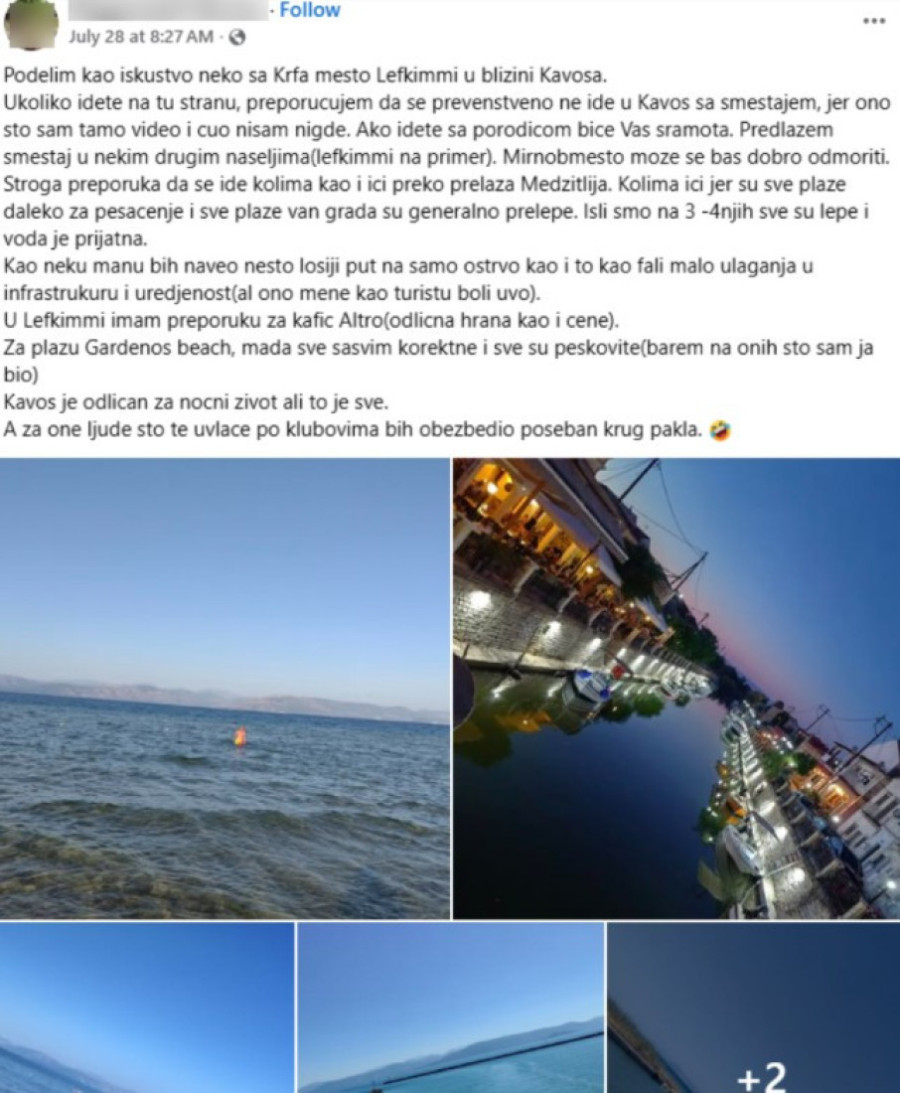 "Nemojte ići u ovaj deo Grčke sa porodicom" Srpski turisti zgroženi prizorom poznate grčke destinacije