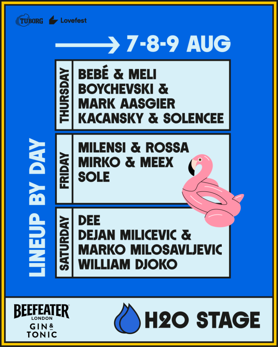 Ljubitelji aftera i žurki na bazenu, spremite kupaće! Tuborg Lovefest objavio satnicu nastupa za Beefeater H2O Stage
