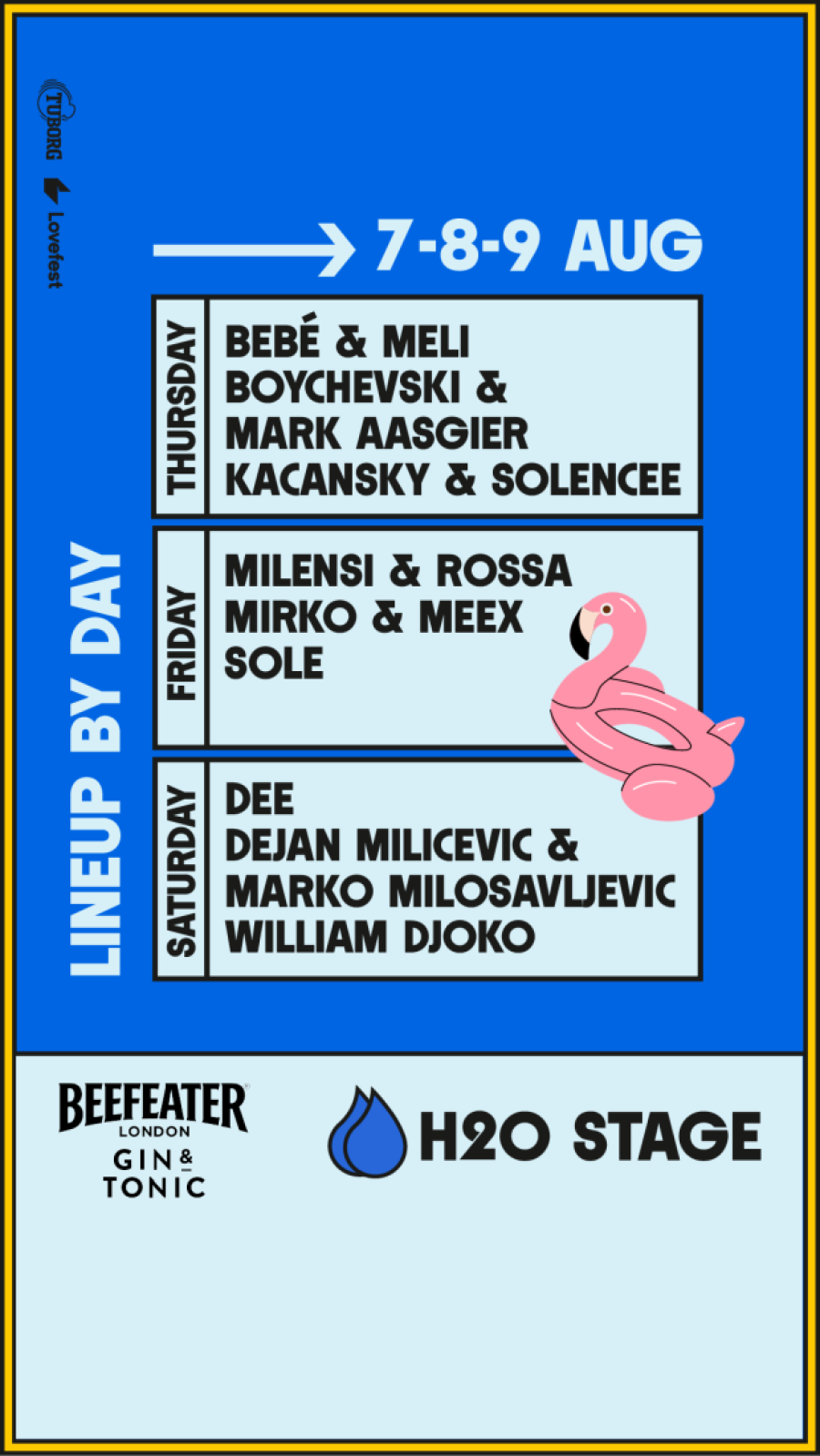 Ljubitelji aftera i žurki na bazenu, spremite kupaće! Tuborg Lovefest objavio satnicu nastupa za Beefeater H2O Stage