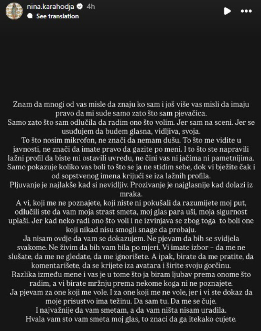 Finalistkinja "Zvezda Granda" našla se na ozbiljnoj meti: To što držim mikrofon, ne znači da možete da gazite po meni!