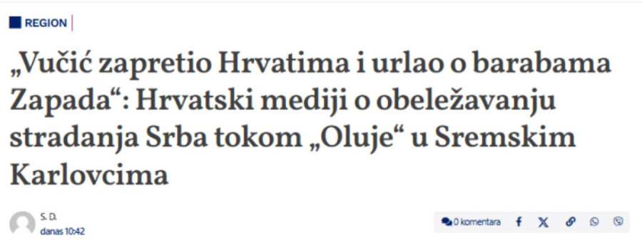 Sramotno! Novinari tajkunskog "Danasa" na dan sećanja na stradanje Srba stali na stranu Hrvatske (FOTO)