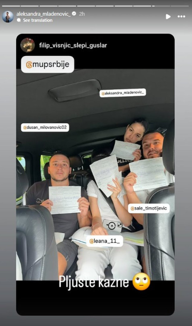 "Pljušte kazne!" Aleksandra Mladenović napravila prekršaje, evo koliko ih ima! (FOTO)