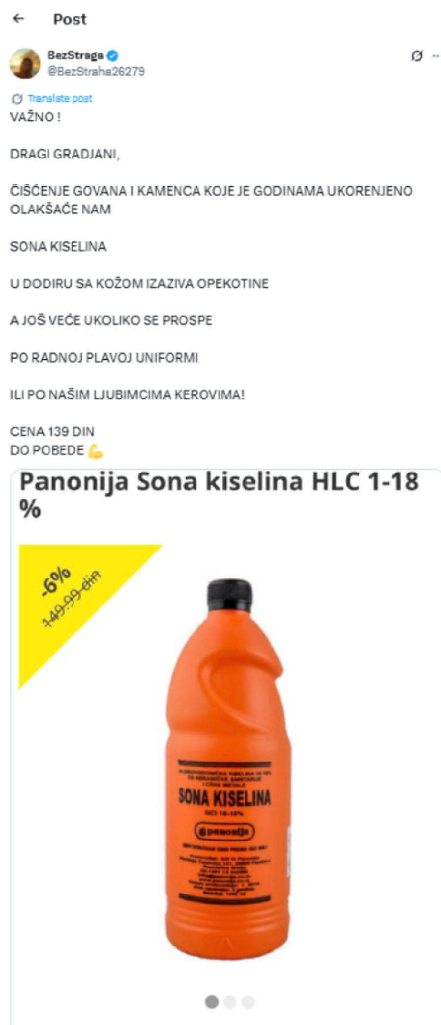 Naređeno hapšenje monstruma koji je pretio da će policiju polivati sonom kiselinom!