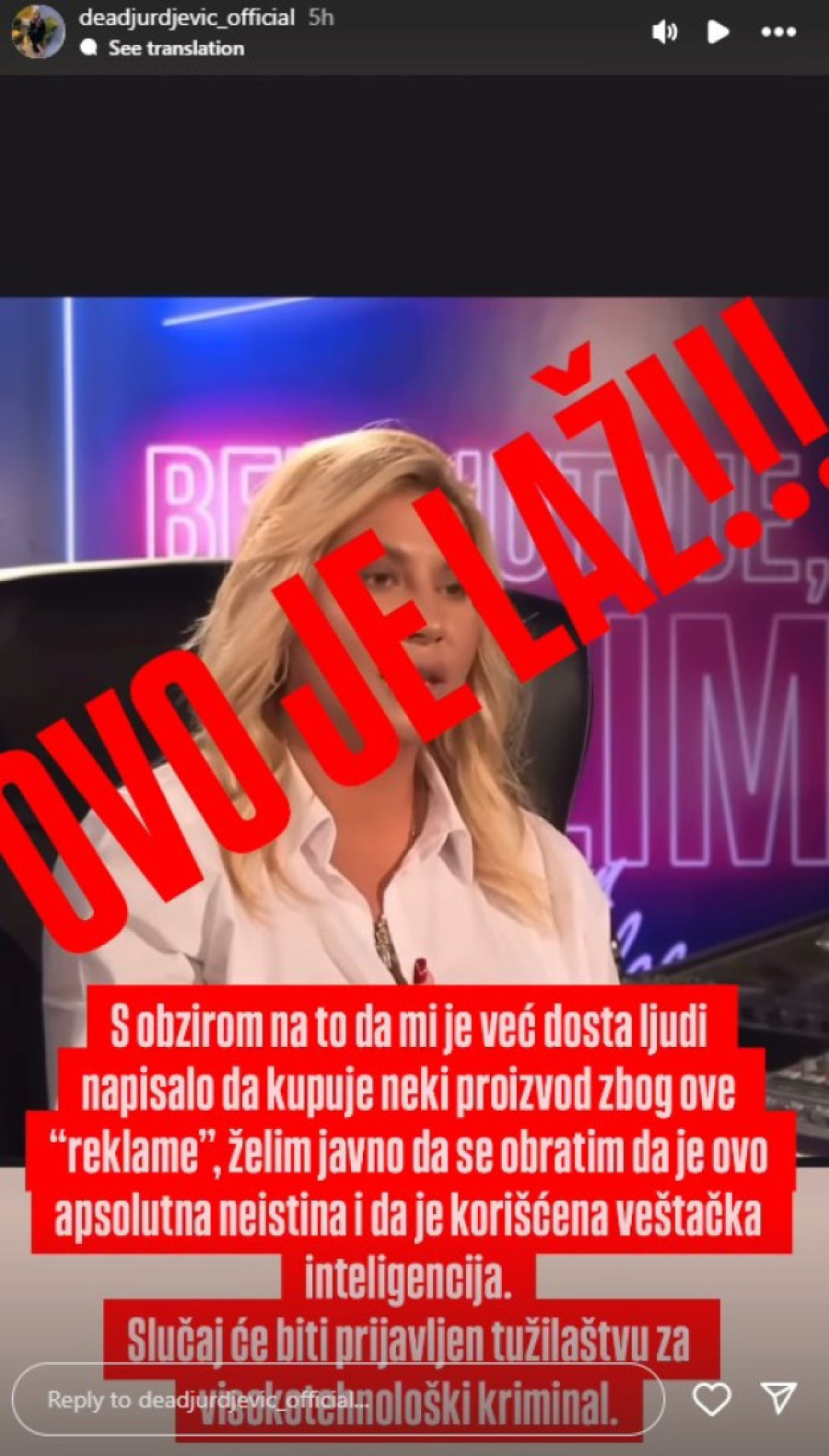 Dea Đurđević na meti prevaranata s interneta! Zagrmela: Prijaviću slučaj! (FOTO)