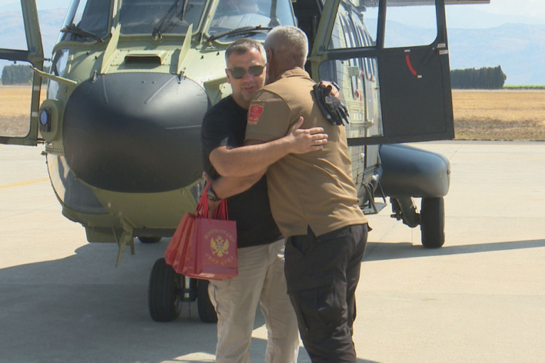 Bratski zagrljaj i slika koja govori više od hiljadu reči! Ovako je ispraćena srpska posada iz Podgorice koja je gasila požar (FOTO)