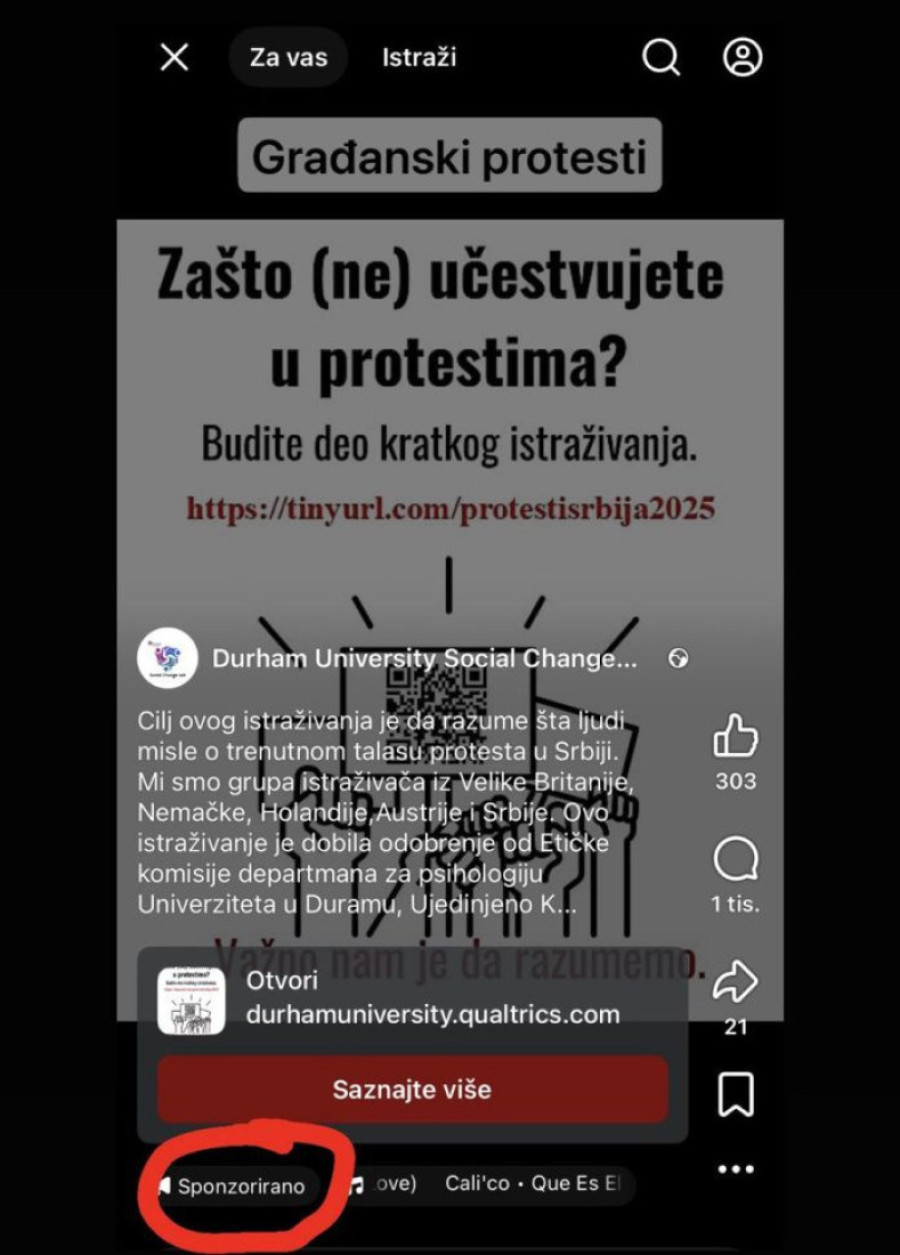 Stranci ispituju Srbe o protestima! Da li Englezi preko Fejsbuka špijuniraju naše političke stavove?