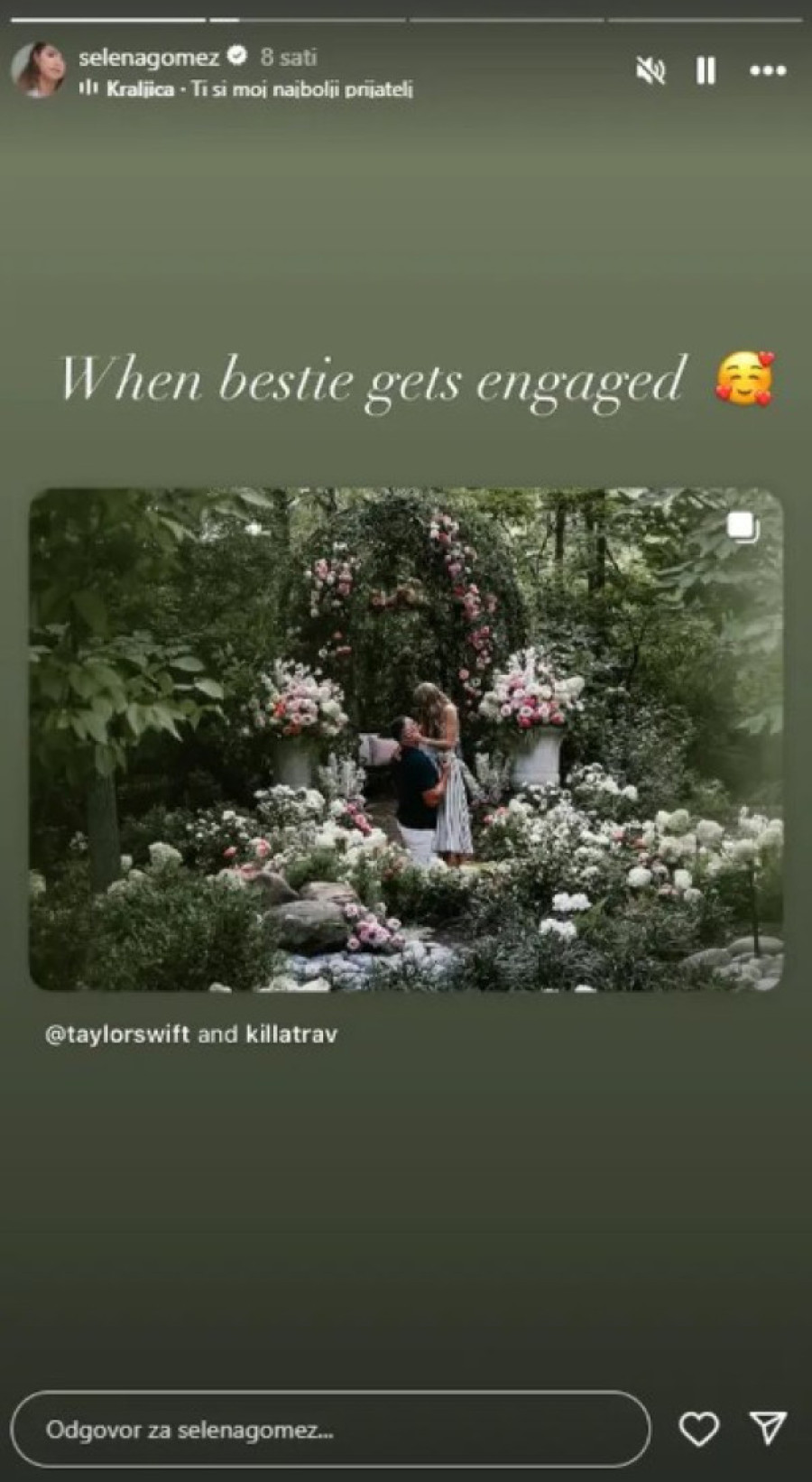 Selena Gomez reagovala na veridbu prijateljice Tejlor Svift: Osvanula emotivna poruka!