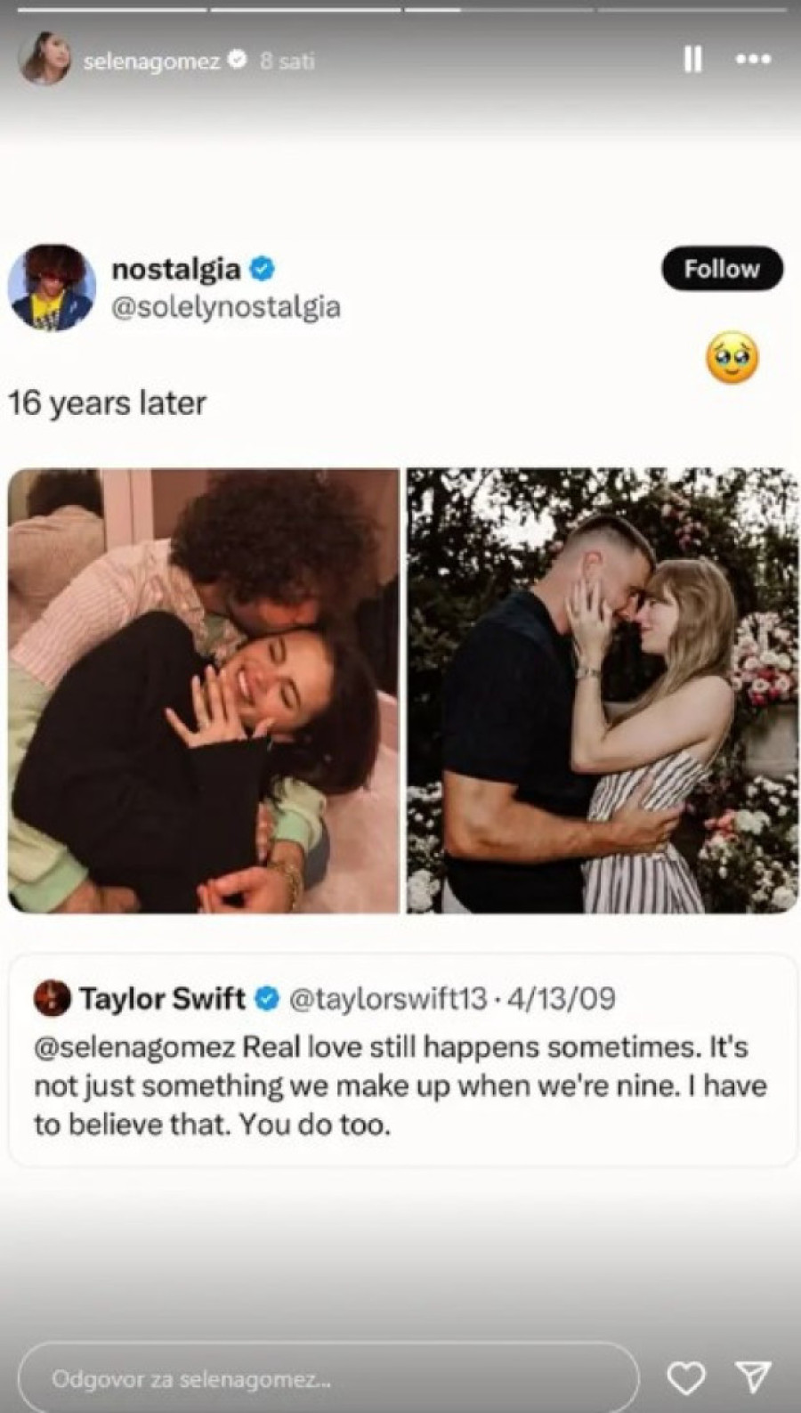 Selena Gomez reagovala na veridbu prijateljice Tejlor Svift: Osvanula emotivna poruka!