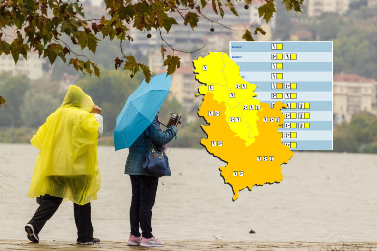 Novo upozorenje RHMZ: U ovim delovima Srbije očekuju se pljuskovi!