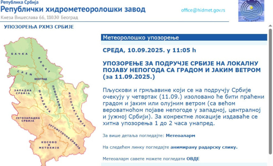 Ciklon iz pakla jurca ka Srbiji! Popaljeni svi alarmi - ovi delovi zemlje na ozbiljnom udaru (FOTO)
