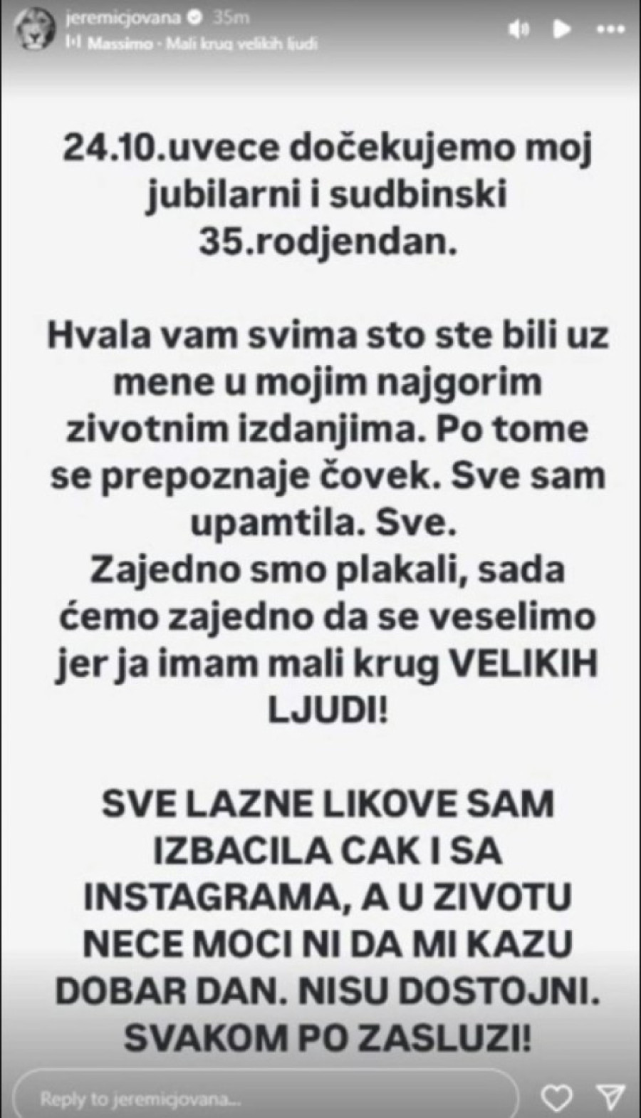 "Sve lažne likove sam izbacila": Jovana Jeremić surova, evo šta planira da uradi na proslavi rođendana!