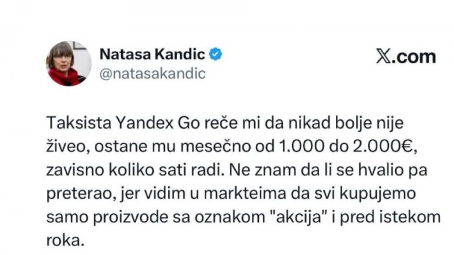 Beogradski taksista otreznio Natašu Kandić: Danas se živi bolje nego ikad!