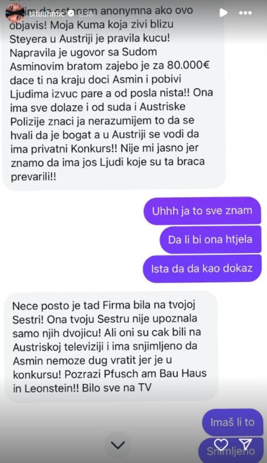 Asmin je lažni milioner! Austrija ga drži na "crnoj listi" zbog dugova i prevara: Sita Ahmić vadi dokaze
