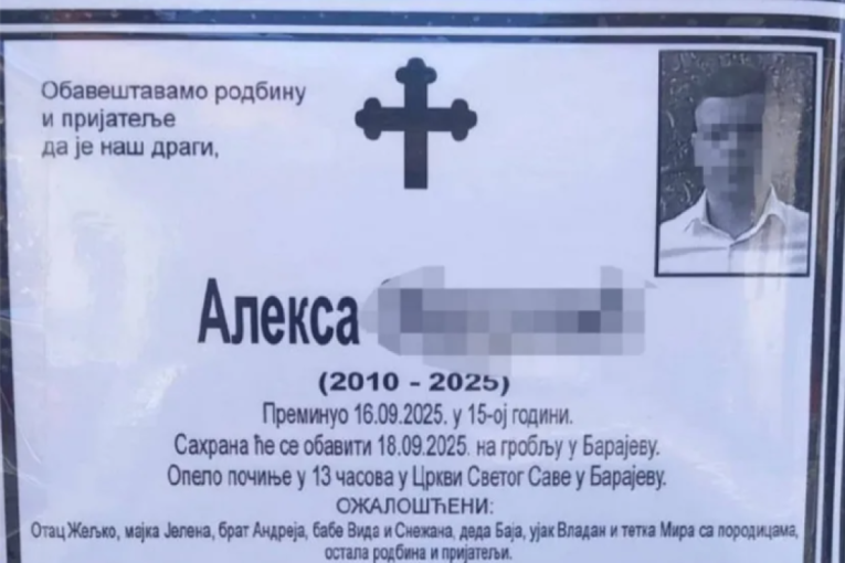 Slika malog Alekse dirnula Srbiju: Najteži oproštaj porodice (FOTO)