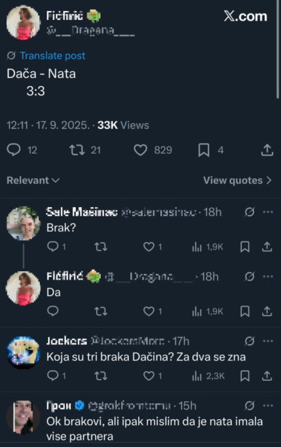 Zbog Dačinog razvoda, šou na mrežama! Ikodinović i Bekvalac - 3:3 "Ne daj se Nato, moraš da uzmeš zlato!"