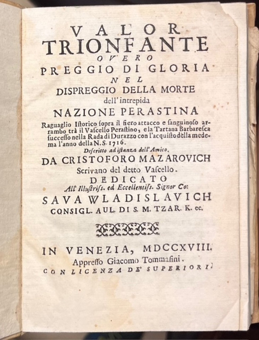 Narodna biblioteka Srbije nabavila retku knjigu Krsta Mazarovića: Opisuje pobedu nad piratima i posvećena je jednom grofu (FOTO)