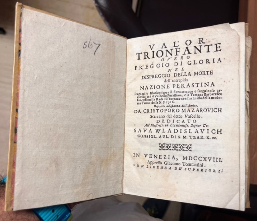 Narodna biblioteka Srbije nabavila retku knjigu Krsta Mazarovića: Opisuje pobedu nad piratima i posvećena je jednom grofu (FOTO)