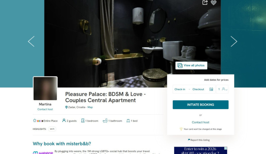 Erotska bomba u srcu Zadra: Bivša političarka otvorila BDSM apartman - evo šta možete za 100 evra da dobijete! (FOTO)