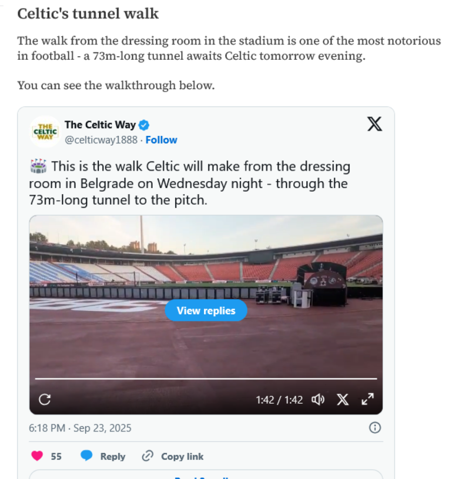 Zvezdin čuveni tunel, 73 metra... Škoti kažu "jedna od najozloglašenijih šetnji u svetu fudbala" (VIDEO)